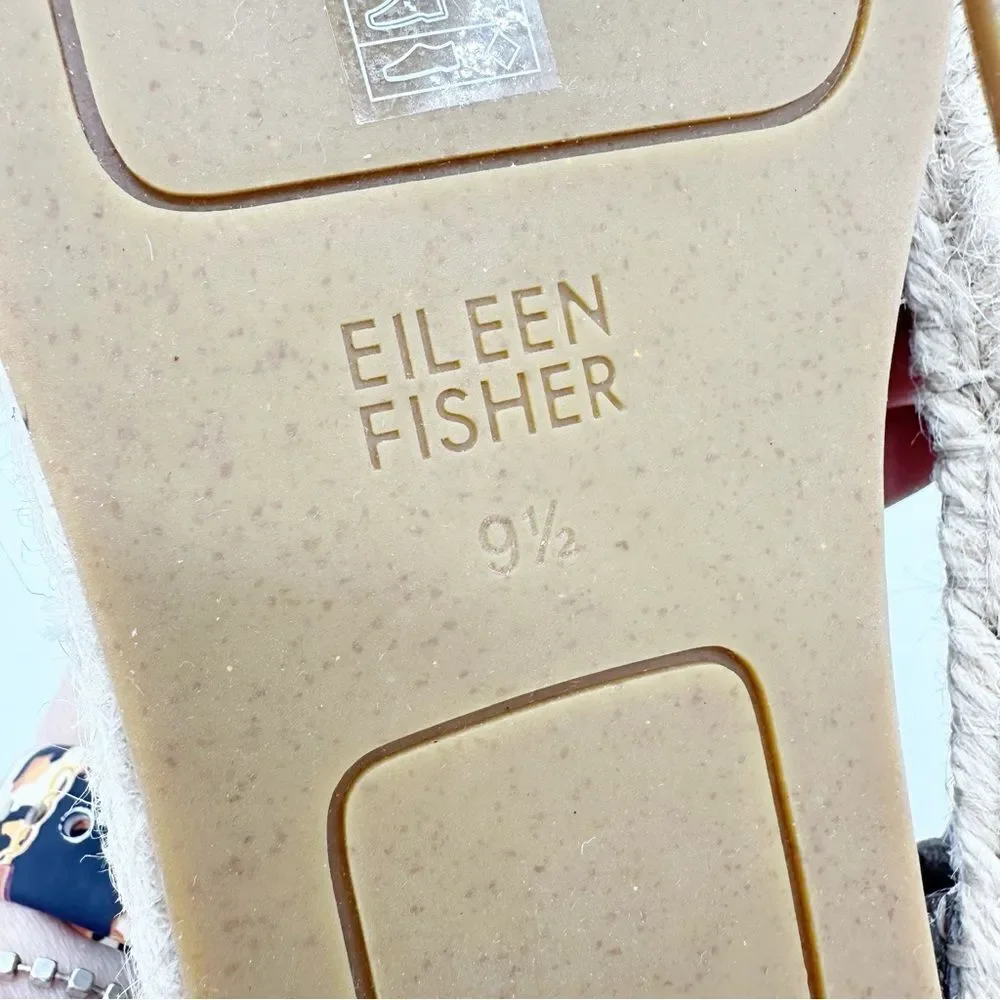Eileen Fisher Metallic Mica Lee 2‎ D’Orsay Espadrille Flat Sandal Shoe 9.5
